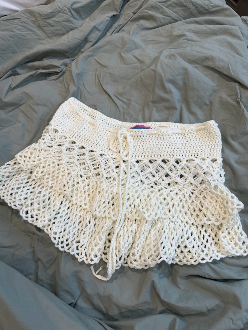 Edikted White Crotchet Skirt/Swim Coverup